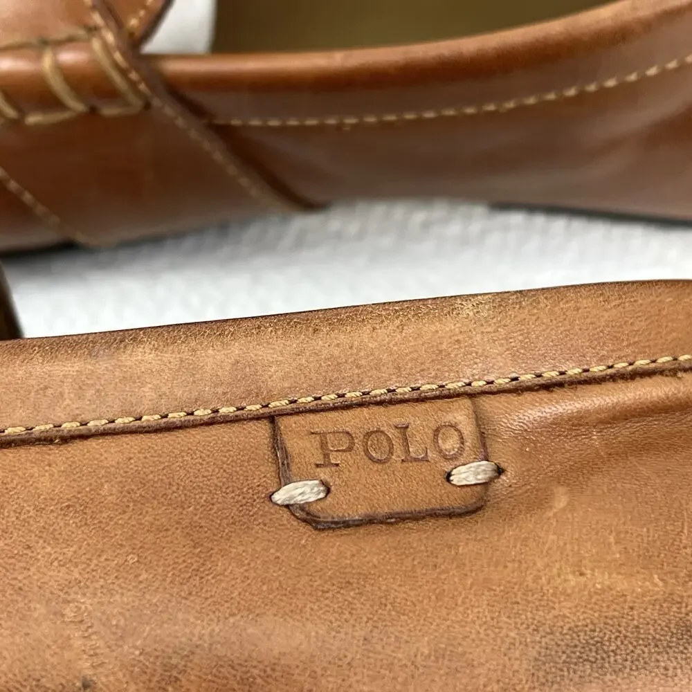 Polo Ralph Lauren Reynold Men’s 7D Brown Leather Penny Driving Loafers Preppy